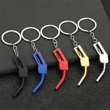 1入組汽車改裝鑰匙扣,汽油槍形狀迷你鑰匙圈創意吊飾鑰匙扣 - 銀色 - 查看 2