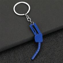 1入組汽車改裝鑰匙扣,汽油槍形狀迷你鑰匙圈創意吊飾鑰匙扣 - 銀色 - 查看 6