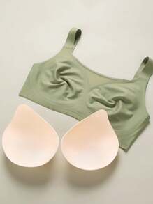 New Style Sheer Mesh Full Coverage Seamless Plus Size Bra With Support - Black - View 7