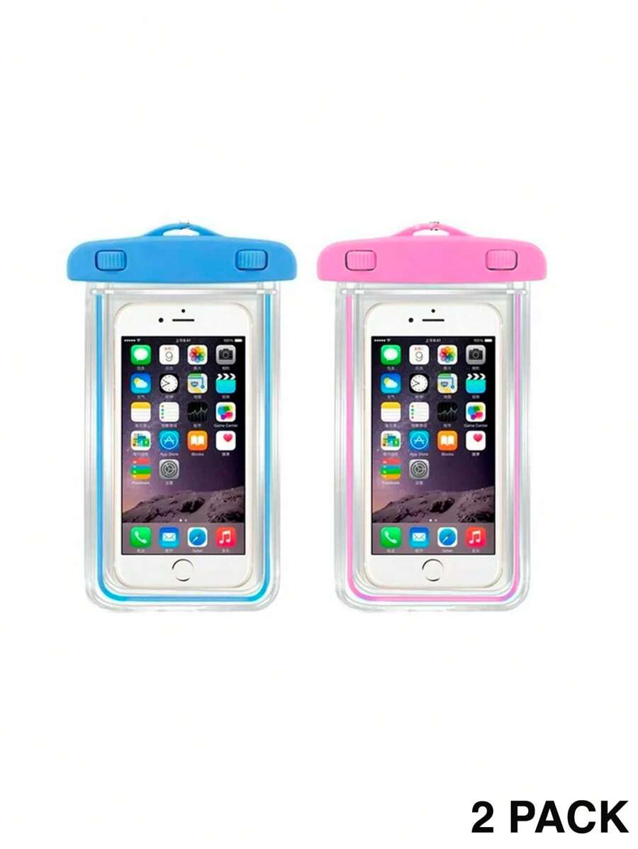 Pack 2 Piezas Funda Bolsa Sumergible Protectora Contra Agua Para Celular 6.5 Pulgadas - transparente - Ver 1