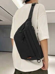 Bolsa deportiva casual para hombres, paquete para el pecho de gran capacidad, riñonera, bolsa de hombro negra para la universidad, bolsa de papá para el verano, bolsa de estudiante universitario, bolsa de bandolera, riñonera, bolsa de cintura, bolsa de viaje con múltiples bolsillos, regalos casuales para papá, bolsa para el pecho, bolsa lateral, bolsa vagabunda, regalos, artículos esenciales para vacaciones, bolsa de regreso a la escuela, paquete de suministros escolares de primavera