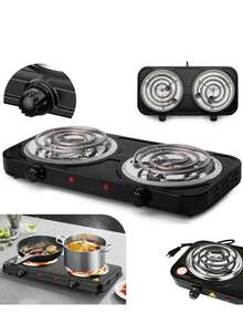 Fogão Fogareiro Elétrico Cooktop Portátil 2 Bocas 2000w Potente Prático 220v - Preto - Visão 3