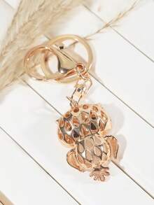 1 件男女通用卡通貓頭鷹形狀合金鑰匙扣包吊飾適合日常使用 - 金色 - 查看 2