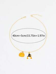 Süße Und Lustige Halloween-kürbis-mädchen-anhänger-schlüsselbein-kettenhalskette Für Frauen, Urlaubsparty-zubehör
