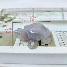 1 Miếng Tinh thể tự nhiên Mã não Chạm khắc Rùa Vật trang trí - 1 mảnh tinh thể tự nhiên tinh thạch rùa biển mã não khắc - Xem 3