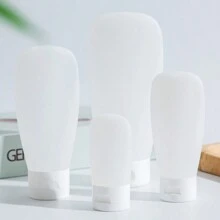 Chai đựng sữa dưỡng thể du lịch có thể nạp lại, Túi đựng dầu gội sữa tắm trong suốt di động, Chai đựng kem dưỡng da tay ngoài trời Trang trí phòng tắm tại nhà Trang trí mùa thu Trở lại trường - trắng - Xem 2