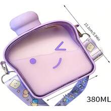 Botella De Agua Diseño pan tostado. Cantimplora Portatil colores pastel para vieje o escuela. capacidad de 380 ML - Morado Violeta - Ver 3
