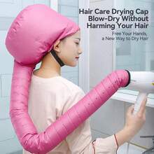 乾髮帽,無損至頭髮,吹風機擴散器套適用於吹風機,加速晾乾時間,可重複使用,便攜適合旅行,商業旅行 - 粉色 - 查看 4