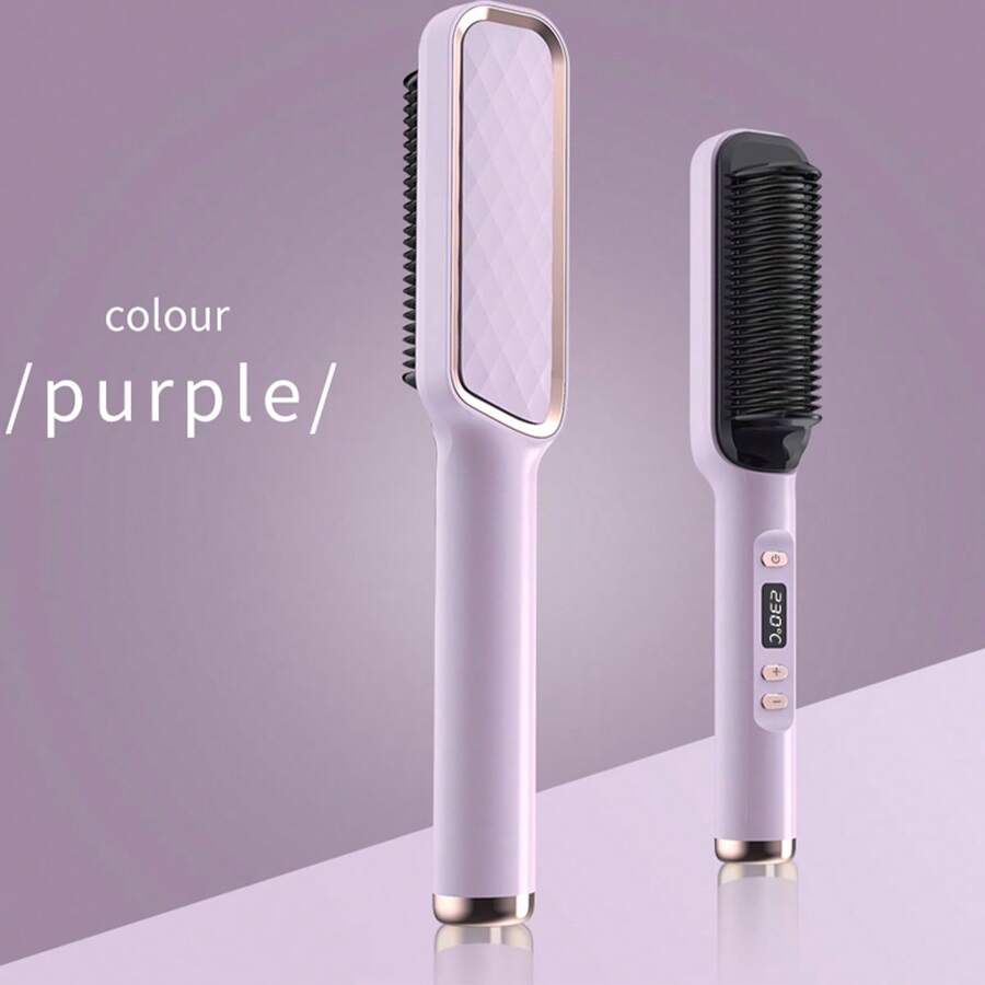 1 Miếng Lược duỗi tóc , Sử dụng kép Đối với Duỗi thẳng & Uốn xoăn , Chống bỏng , Nhiệt độ không đổi Làm nóng - Màu tím - Xem 1