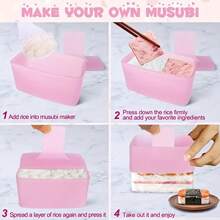 4PCS/Set Onigiri Mold Rice Mold Musubi Maker Kit Musubi Maker Press Classic Triangle Rice Ball Mold Maker Sushi Mold For Lunch Bento And Home DIY, Back To School Supplies - Yellow - View 2