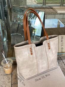 時尚復古pu托特包大容量秋冬通勤