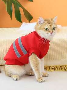1 Pieza Ropa De Gato Hermosa Y Cómoda, Adecuada Para Vestir A Los Gatos, Materiales Respetuosos Con La Piel, No Incómodos, Rojo - Rojo - Ver 8