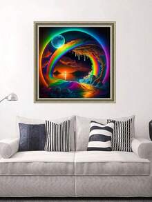 Diy 5d Diamond Painting Beautiful Dreamy Moon Scenery Art Full Round Diamond Embroidery Decoration Home Wall Hanging Decor - Multicolor - View 3