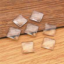 8-30mm Square Transparent Clear Flat Back Glass Cabochon Dome For Blank Bezel Trays Pedant Bracelet DIY Jewelry Making Accessories - Clear - View 4