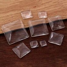 8-30mm Square Transparent Clear Flat Back Glass Cabochon Dome For Blank Bezel Trays Pedant Bracelet DIY Jewelry Making Accessories - Clear - View 2