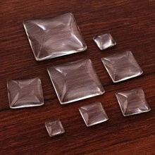 8-30mm Square Transparent Clear Flat Back Glass Cabochon Dome For Blank Bezel Trays Pedant Bracelet DIY Jewelry Making Accessories - Clear - View 1