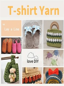 1/2pcs T-shirt Yarn, Colorful Thick Knit Yarn, Hand DIY Bag Blanket Pad Crochet Project, 200g, 1377.95inch - 1PCS - View 3
