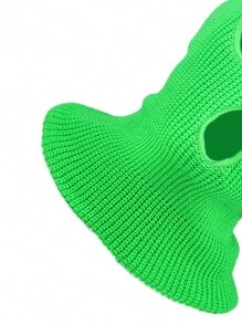 1 件装 3 孔针织全脸滑雪面罩冬季针织拉法帽户外运动滑雪罩男女骷髅骨架 - 綠色 - 查看 3