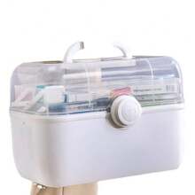 1 Miếng Trọng lượng nhẹ xách tay Hộp Bảo Quản Thuốc Vật dụng trong nhà Khẩn cấp Bộ dụng cụ , Hộp trữ Đối với Kim , Và Cá nhân - trắng - Xem 3