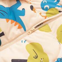 Balabala Young Girl Cartoon Pattern Allover Print Casual Cute Windproof And Waterproof Hooded Down Jacket - Khaki - View 8