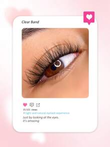 Asiteo 7 对透明带仿貂皮睫毛自然外观纤细假睫毛蓬松浓密长睫毛条状睫毛、睫毛、睫毛、假睫毛 - 黑色 - 查看 3