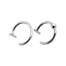 1set/2pcs Personalized Fashionable Simple No Piercing Lip Ring Suitable For Daily Wear - Silver - View 1