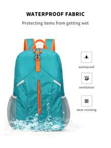 1pc Blue 20-35l Color-Blocking Outdoor Waterproof Sports Backpack Folding Storage Bag Lightweight Travel Bag Large Capacity Backpack Camping Rucksack Hiking Summer College Bag Dad School Bag Freshman For Books Multi-Functional Dorm University School Backpack Students Commute Book Bag For Books Gifts For Men Fall Christmas Scream Bag For Men Backpack Funny Gifts Holiday Thanksgiving Chest Bag For Men Side Bags For Men Satchel Bag Leather Bag Hobo Bag Hip Bag Laptop Case The Sporty Life Spring School Supplies Springbreak Step Into Spring Beach Bag - Royal Blue - View 3