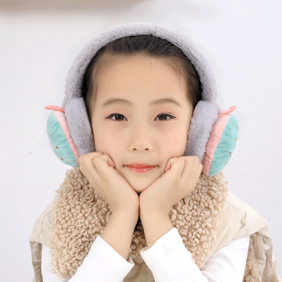 1pc Children's creative cartoon fruit kiwi plush warm earmuffs for