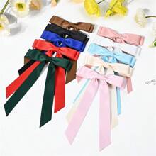 10 chiếc/gói nơ cài tóc bằng satin mềm mại, ruy băng cài tóc cho bé gái, kẹp tóc đuôi ngựa, phụ kiện tóc, kẹp cá sấu, nơ cài tóc cho thiếu nữ. - Nhiều màu - Xem 4