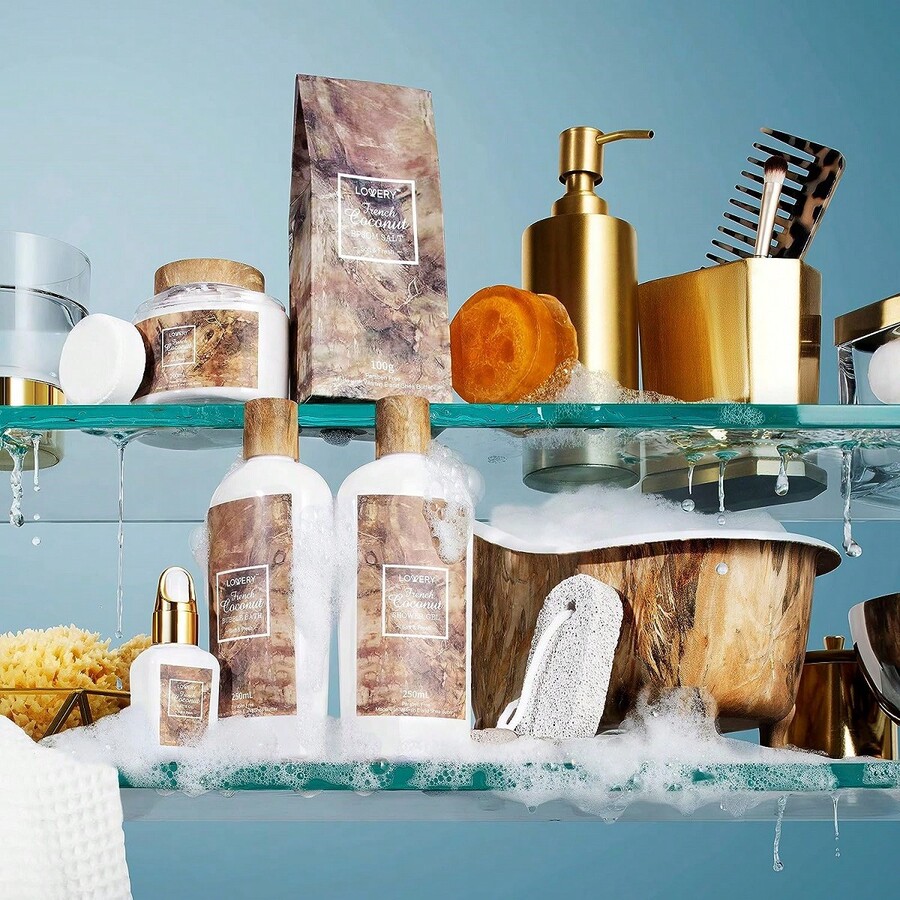 GIFT SET French Coconut Gift Basket 13Pc Spa Kit SHEIN USA