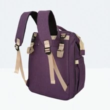 Geantă pentru scutece rucsac multifuncțional la modă; Geantă portabilă pliabilă pentru mami; Rucsac ușor pentru mamă și bebeluș de mare capacitate, cu căsuță pliabilă