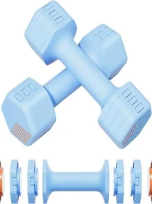 Adjustable Weight Dumbbells Set- A Pair 4lb 6lb 8lb 10lb (2-5lb Each) Free Weights Set for Home Gym Equipment Workouts Strength Training for Women, Men,Teens 3 Colors - 藍色 - 查看 1
