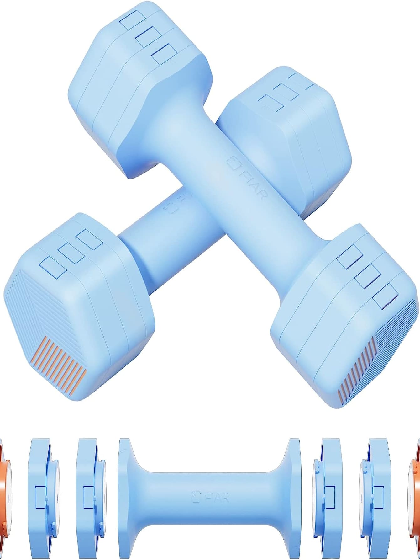 Adjustable Weight Dumbbells Set- A Pair 4lb 6lb 8lb 10lb (2-5lb Each) Free Weights Set for Home Gym Equipment Workouts Strength Training for Women, Men,Teens 3 Colors - 藍色 - 查看 1