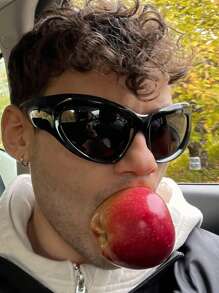 1 件亮黑色镜框超大 Y2K 时尚眼镜大镜框复古环绕式时尚眼镜时尚未来派朋克色调 2000 年代配饰街头休闲色调配饰海滩配饰眼镜色调街头风格和适合毛衣夹克运动衫连帽衫皮裤和工装裤的夏季海滩度假、户外、旅行 - 黑色 - 查看 6