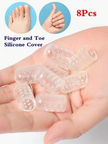 8入/組新款透氣趾保護套和手指套,防摩擦,用於足指,關節和魚眼的書寫墊 - 無色 - 查看 2