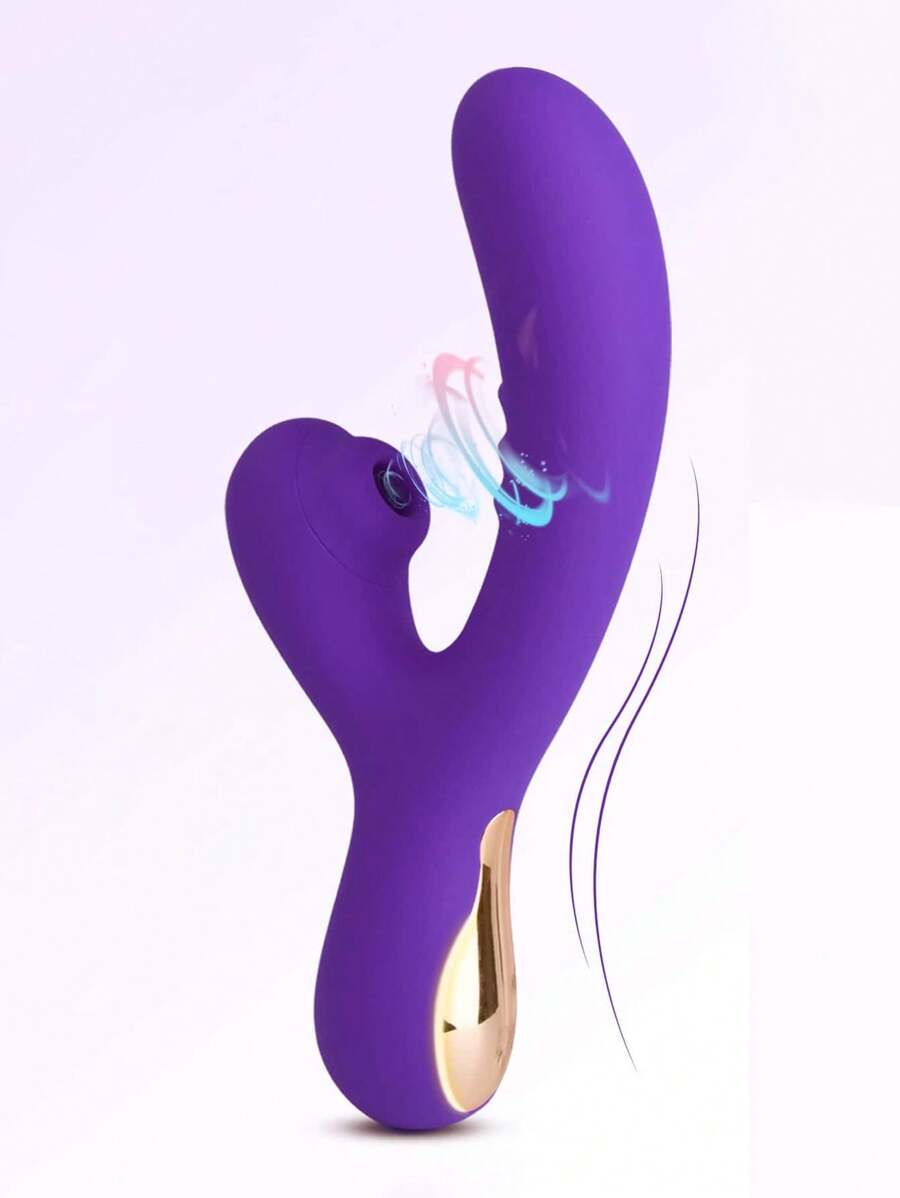 مُحفز كبس البظر والحلمة، منبه G-spot، ديلدو شفط البظر اللاسلكي، جهاز للكبس والمنبه المضاد للماء 2 في 1 كامل الحجم، للكبار للنساء أو الأزواج(اللون الموف)