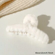 3入組彩色毛絨發夾，女士秋冬髮飾，優雅時尚又可愛 - 彩色 - 查看 3