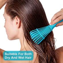 2pcs Styling Combs For Wet/dry/long & Thick Curly Hair - Blue - View 1