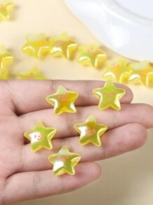 10 cái Ngôi sao năm cánh Diễn đạt Acrylic Hạt Spacer Hạt Đối với Làm đồ trang sức Vòng tay Dây chuyền DIY Phụ kiện - Màu vàng - Xem 6