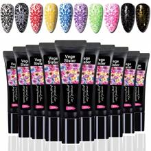 10入組指甲壓花高濃度uv指甲油彩色凝膠,用於指甲藝術設計,繪畫,和轉印刻印指甲凝膠 - 彩色 - 查看 1