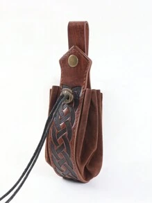 2pcs/set Medieval Knight Belt With Viking Sword Sheath And Vintage Pouch, For Cosplay Prop - Brown - View 4