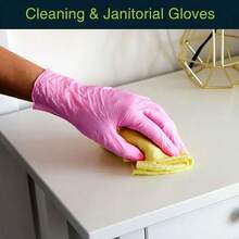 Pink Gloves For Kitchen, Home Cleaning, Dishwashing, Latex Coating With Pvc Lining - Pink - View 6