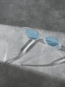 1 stuk Unisex modieuze Y2k strand zomer vierkante modebril, geschikt voor dagelijks gebruik en fotografie. Casual zonnebrillen, accessoires, strandaccessoires, brillen voor zomer strandvakantie, buiten, reizen.