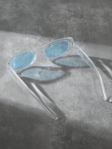 1 stuk Unisex modieuze Y2k strand zomer vierkante modebril, geschikt voor dagelijks gebruik en fotografie. Casual zonnebrillen, accessoires, strandaccessoires, brillen voor zomer strandvakantie, buiten, reizen.
