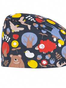1 Pieza Gorro Quirurgico Impreso Con Dibujos Animados Multicolores Para Hombres Y Mujeres - Multicolor - Ver 2