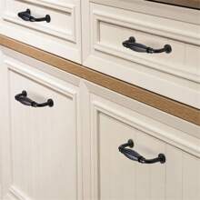 1 件/2 件铝合金黑色橱柜把手现代厨房橱柜门拉手抽屉把手时尚家具五金 - 黑色 - 查看 10