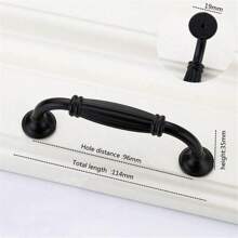 1 件/2 件铝合金黑色橱柜把手现代厨房橱柜门拉手抽屉把手时尚家具五金 - 黑色 - 查看 6