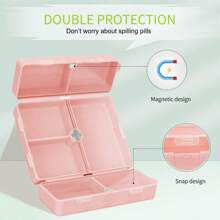 1 Miếng 10cm Màu hồng Hằng ngày Pill Hộp đựng , 7 Ngăn Du lịch xách tay Vỏ thuốc Hộp Đối với Ví Túi Đến , Dầu , Và - Hồng - Xem 4