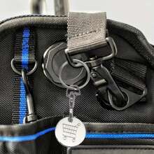 1pc Creative Shopping Cart Design Keychain, Stainless Steel Handbag Keyring Decoration Casual - Black - View 7