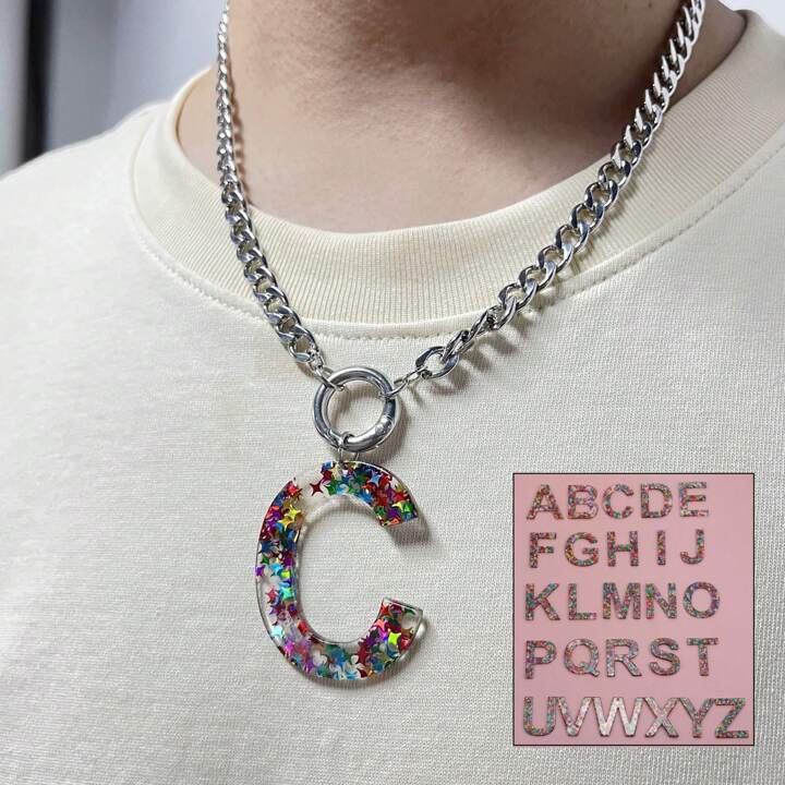 Acrylic initial necklace deals